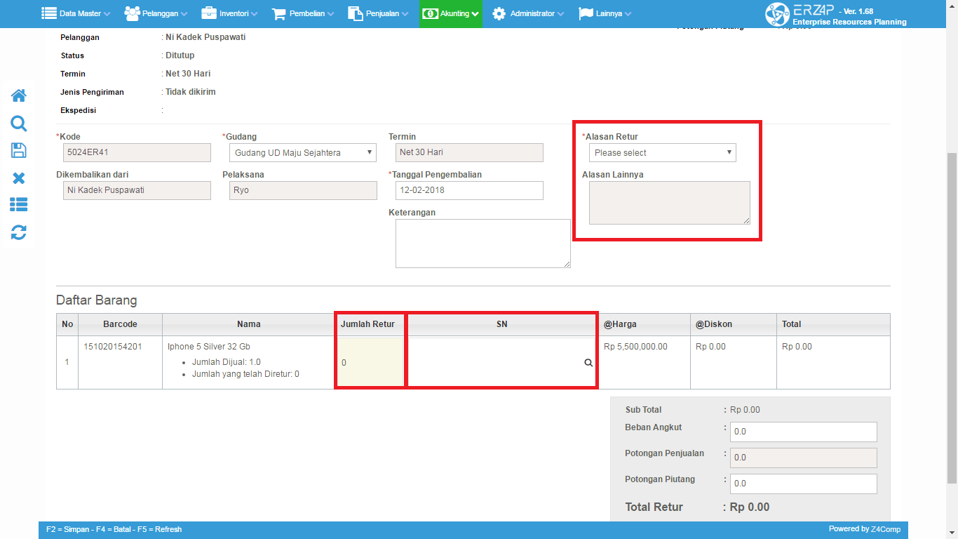 Prosedur Melakukan Retur Pembelian Retur Penjualan Pada