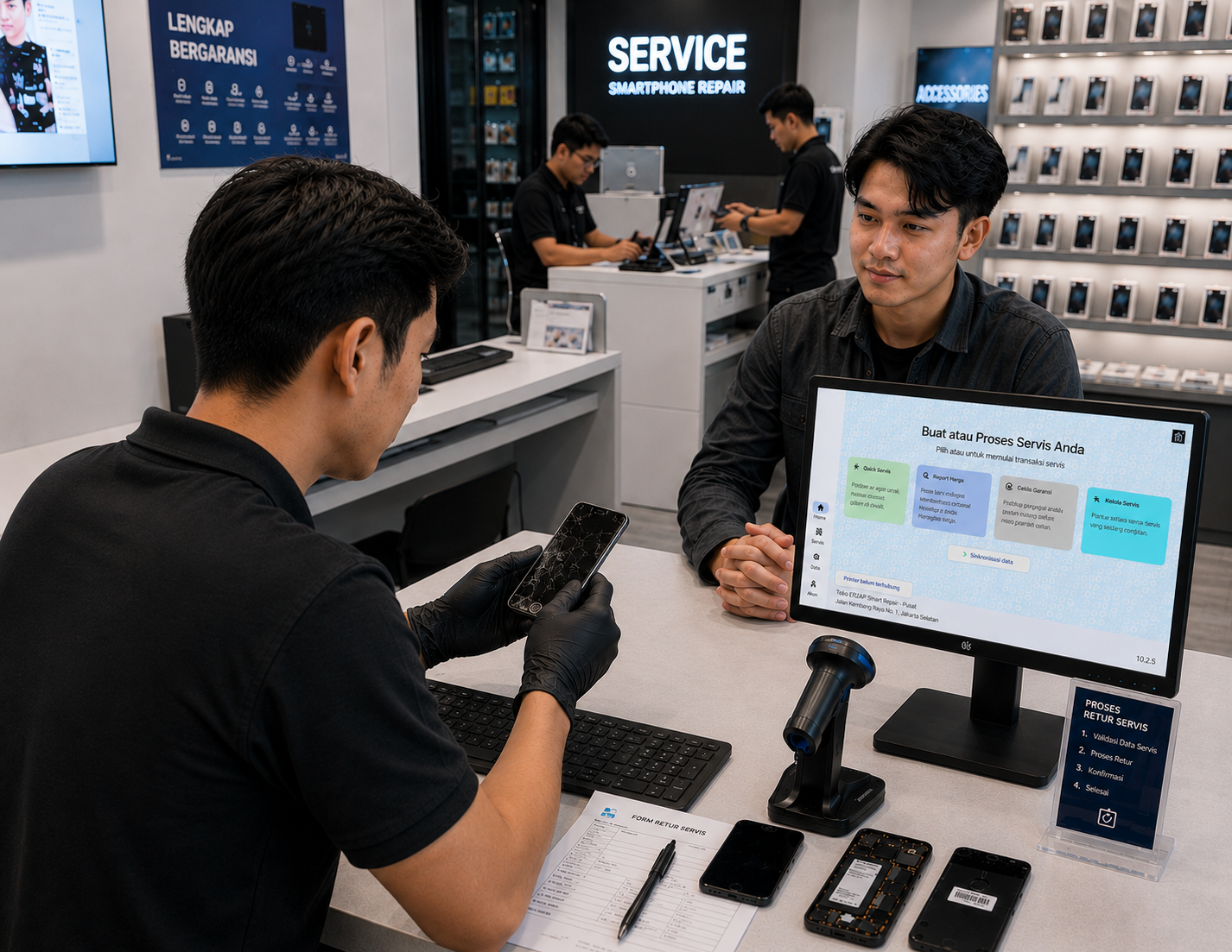 Aplikasi Erzap Smart Repair di perangkat Android