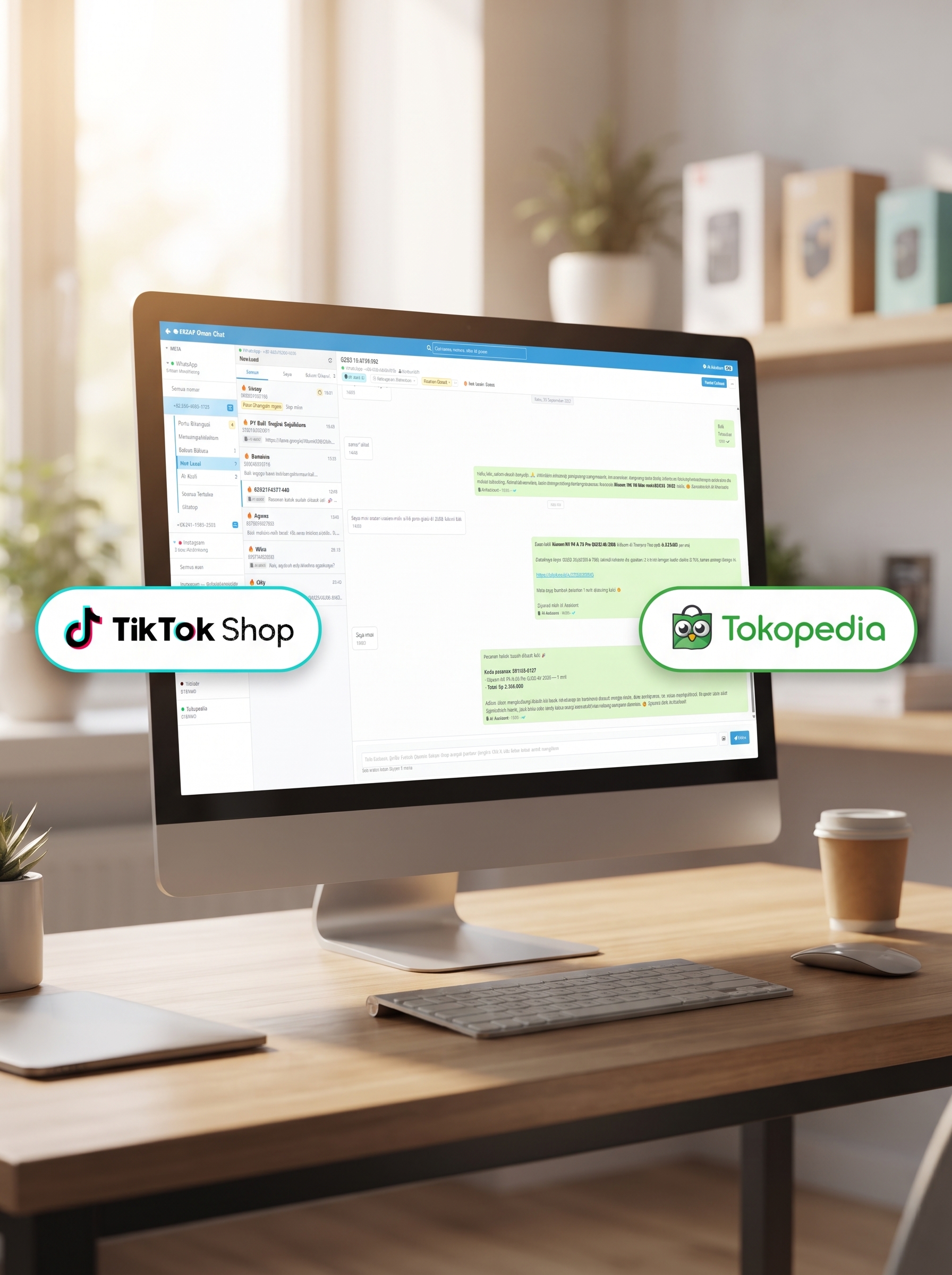 Chat TikTok Shop dan Tokopedia Omni Chat Erzap